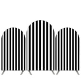 Aperturee White And Black Stripes Happy Birthday Arch Backdrop Kit